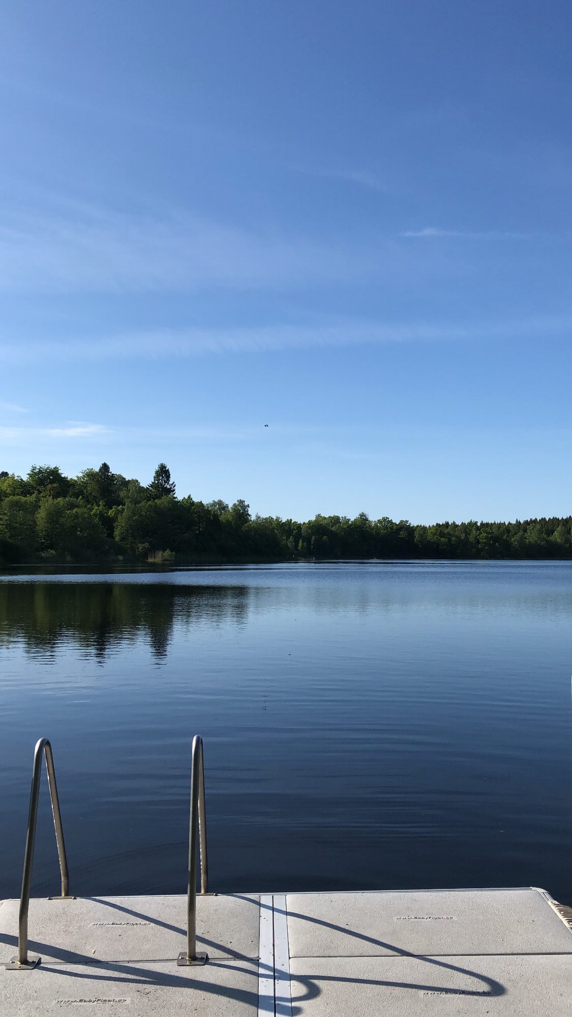 Vaxsjön i Höör. En brygga med stege.